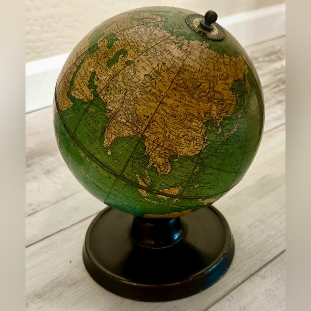 Rare 7” Terrestrial Globe 72 The George F CRAM CO Indianapolis In Approx 1930’s